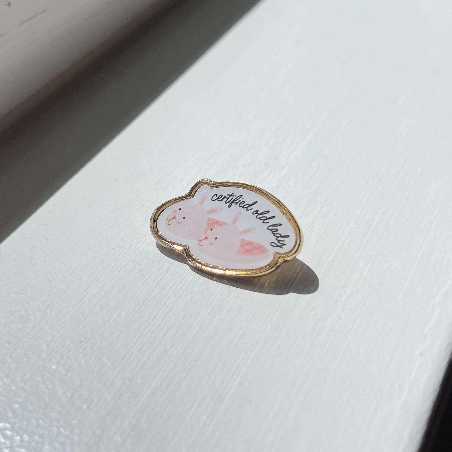 Certified old lady lapel pin by I&