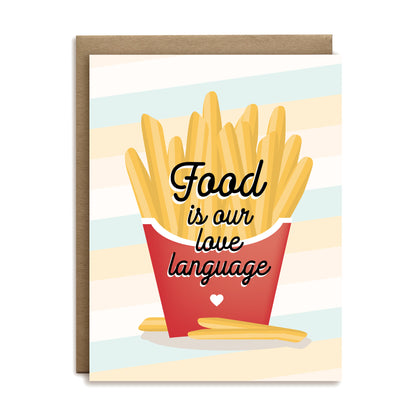 Food is our love language love greeting card by I&