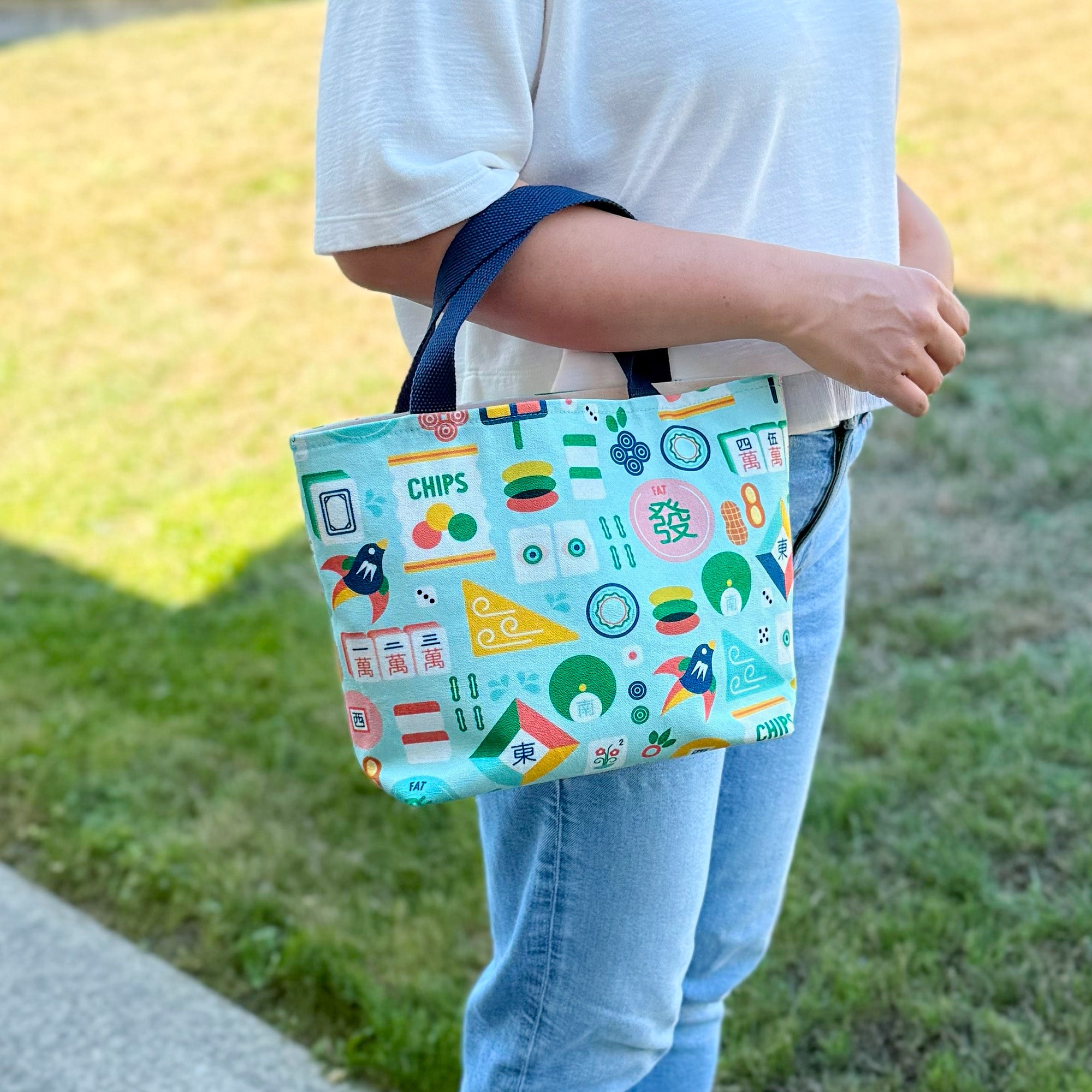 Mahjong pattern mini tote on harm by I&