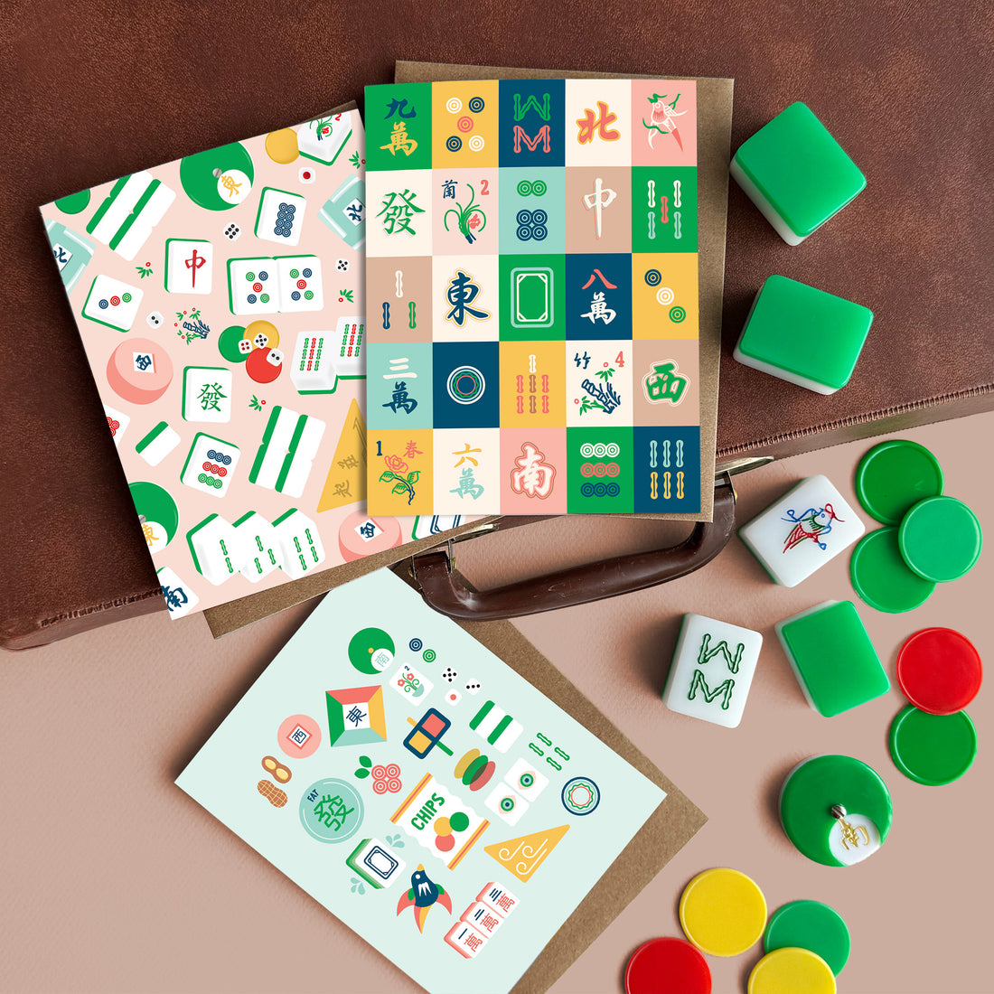 Mahjong assorted box notecard set by I&