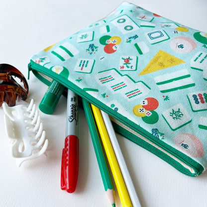 Mahjong pattern zipper pouch by I&