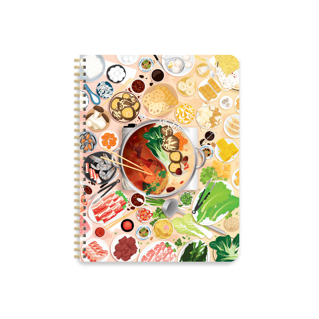 Hot pot coil bound lined notebook by I&
