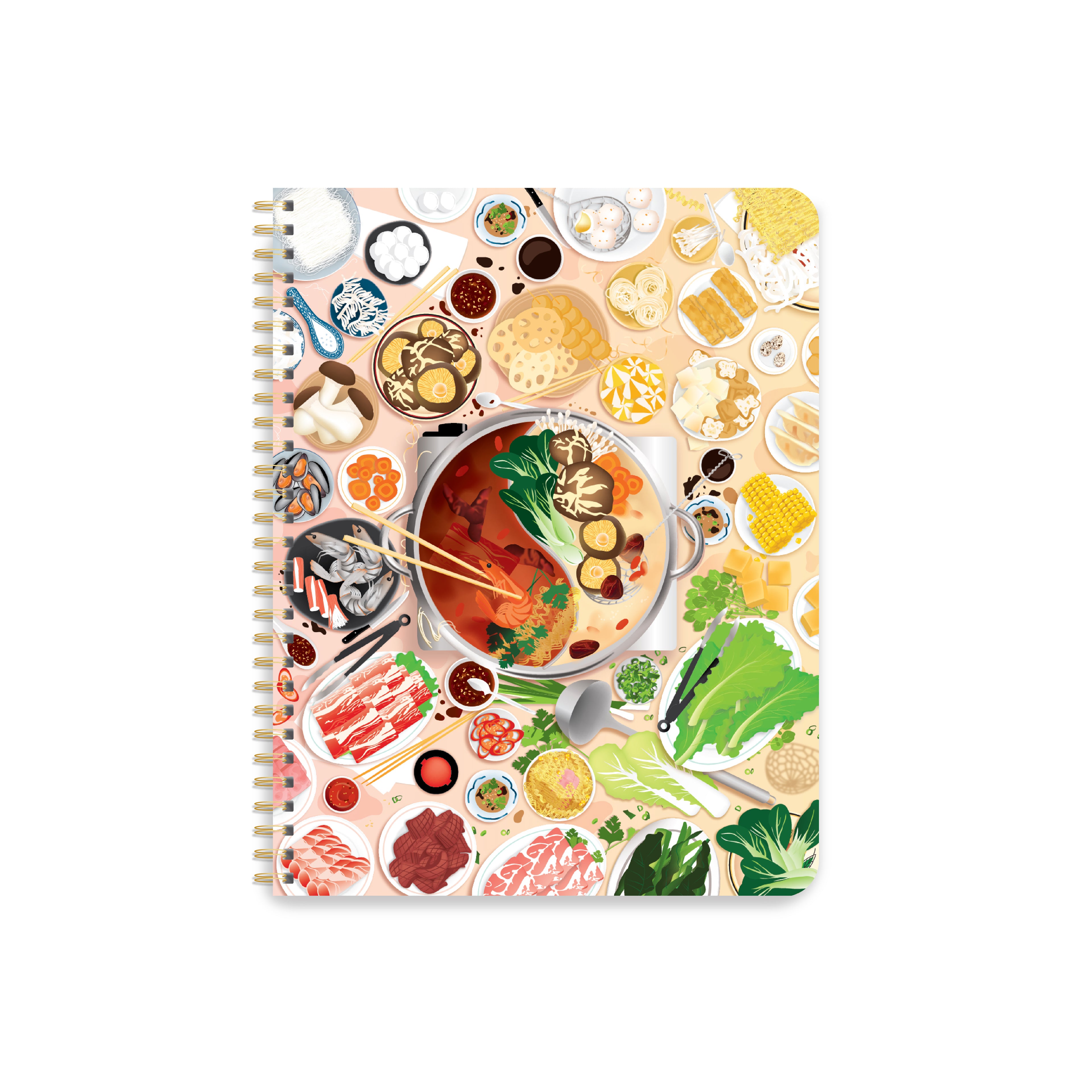 Hot pot coil bound lined notebook by I&