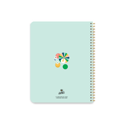 Mahjong pop art coil bound notebook, back side by I&