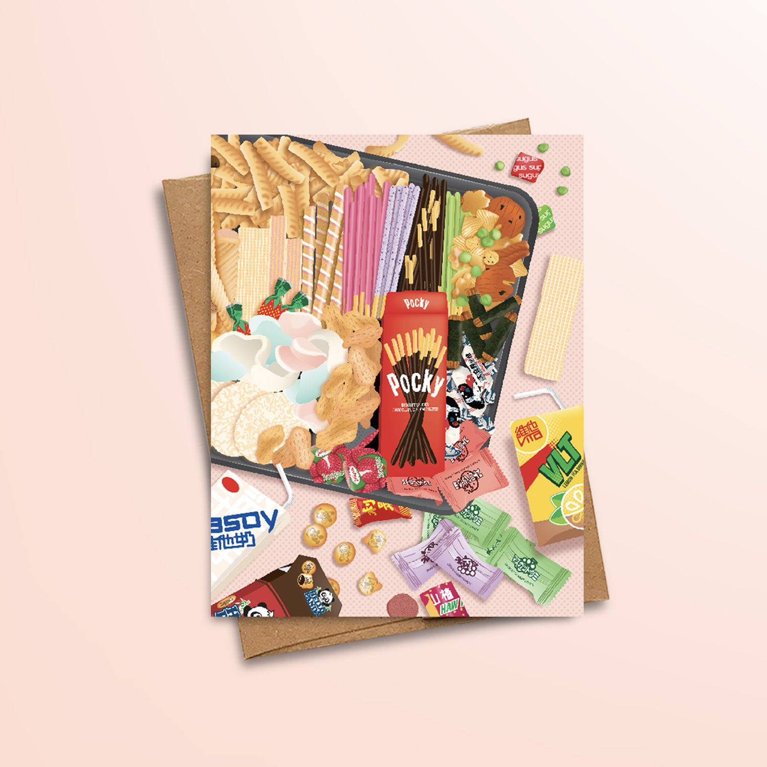 Asian sweets + snacks notecard by I&