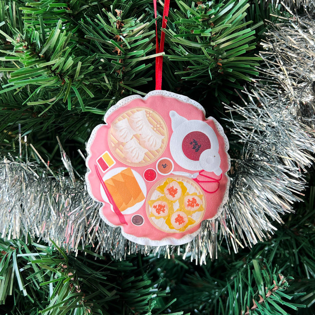 Dim sum lazy susan plush Christmas ornament by I&