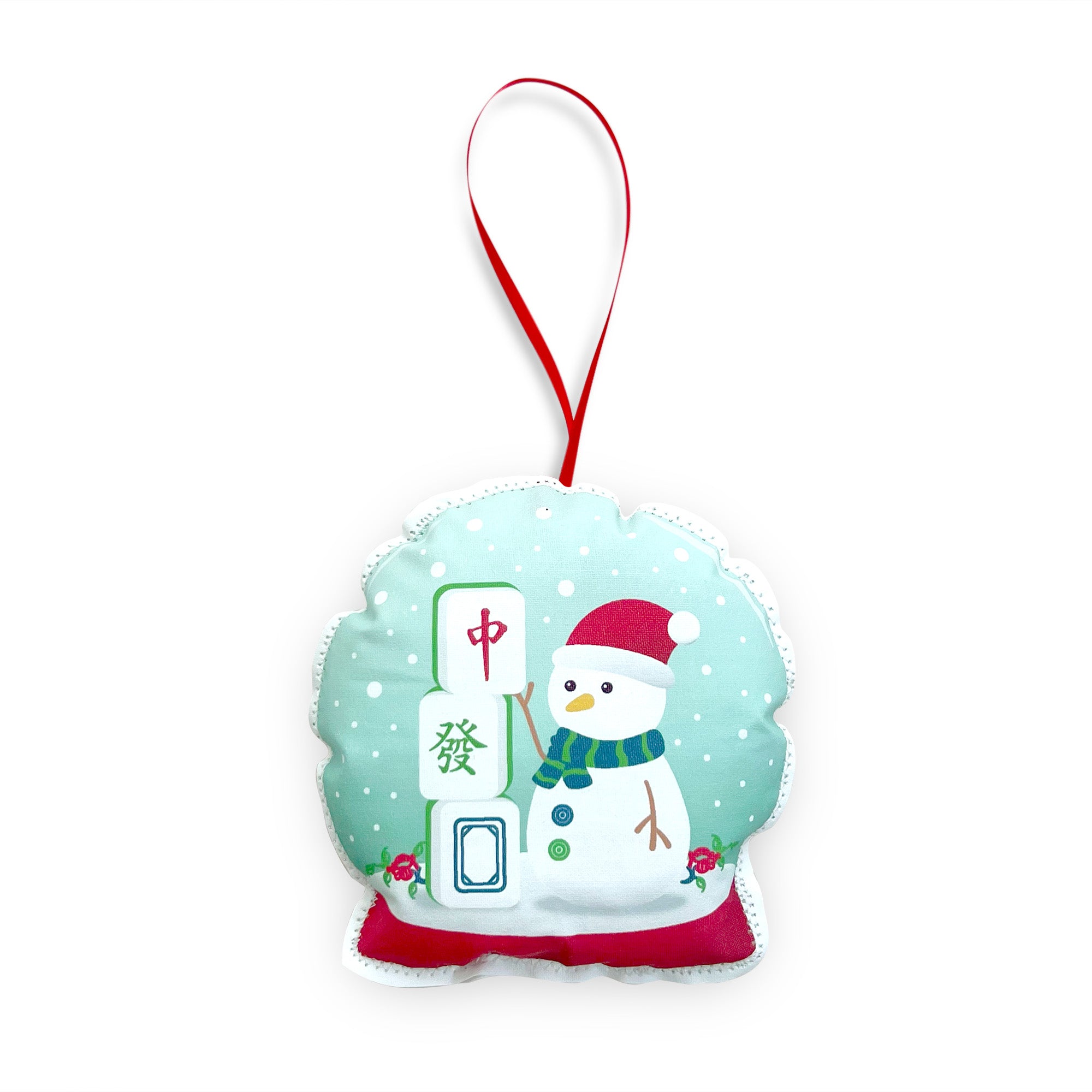 Mahjong snowglobe plush Christmas ornament by I&