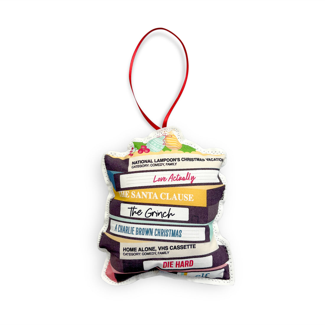 Holiday VHS movies plush Christmas ornament by I&