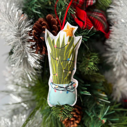 Holiday snake plant ornament