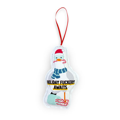 Holiday fuckery awaits seagull plush ornament by I&