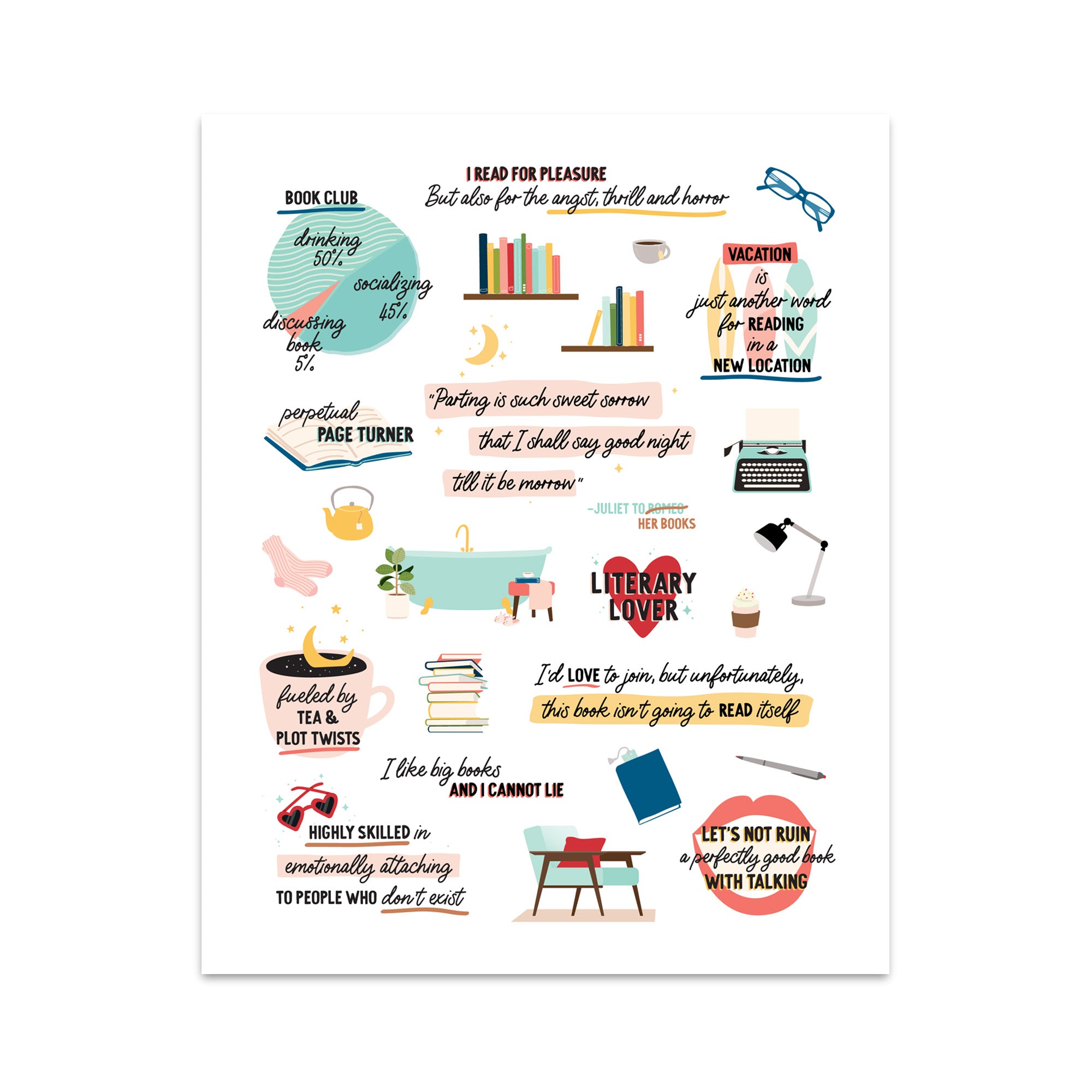 Book lovers art print by I&