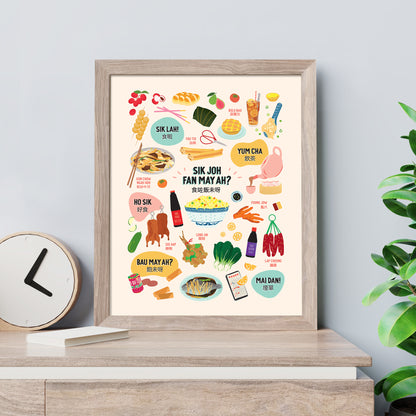 Cantonese foods art print by I&