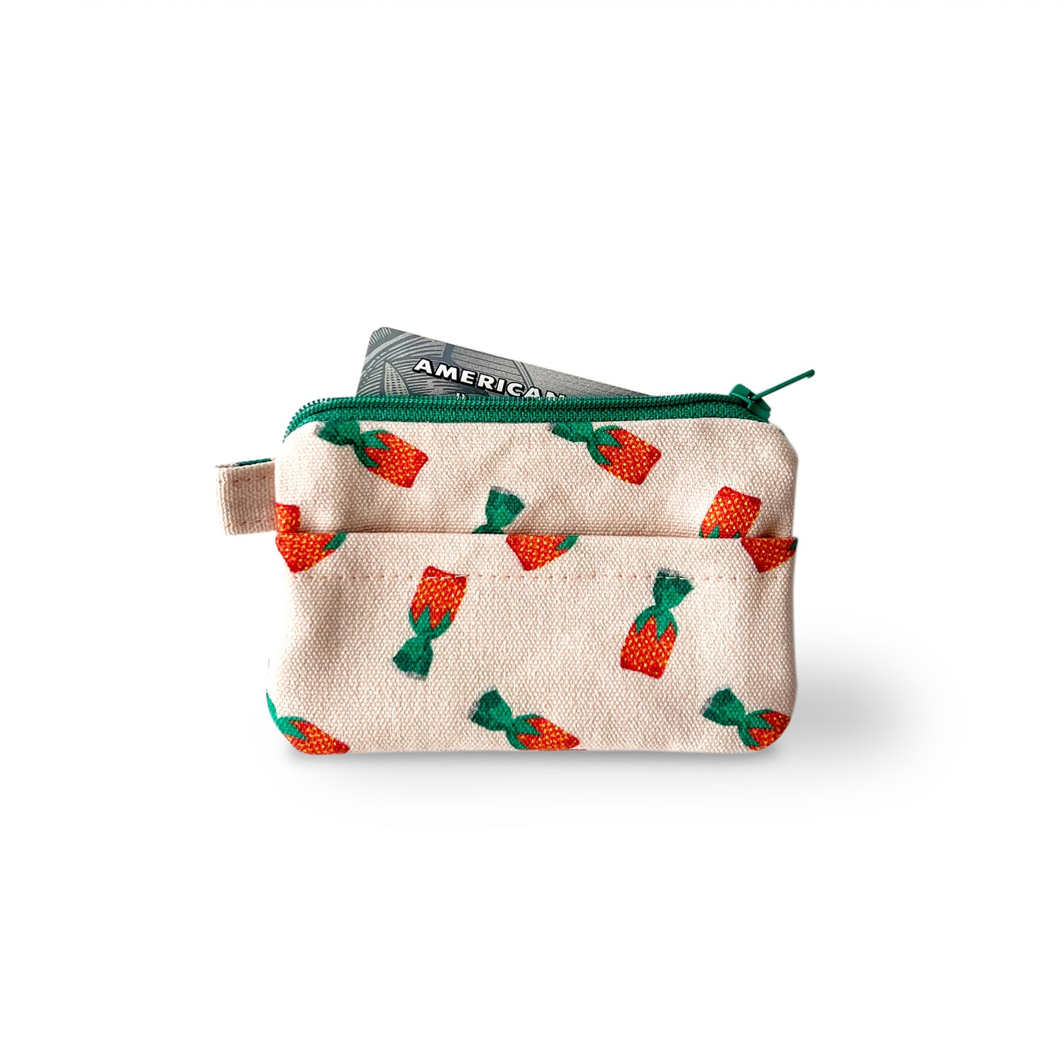 Strawberry candy pattern canvas zipper coin purse by I&