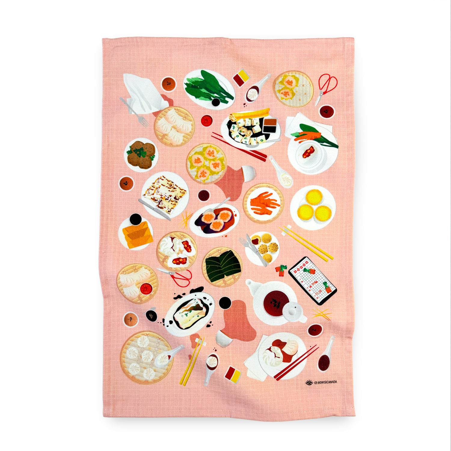 Tea towel with dim sum printed illustration by I&