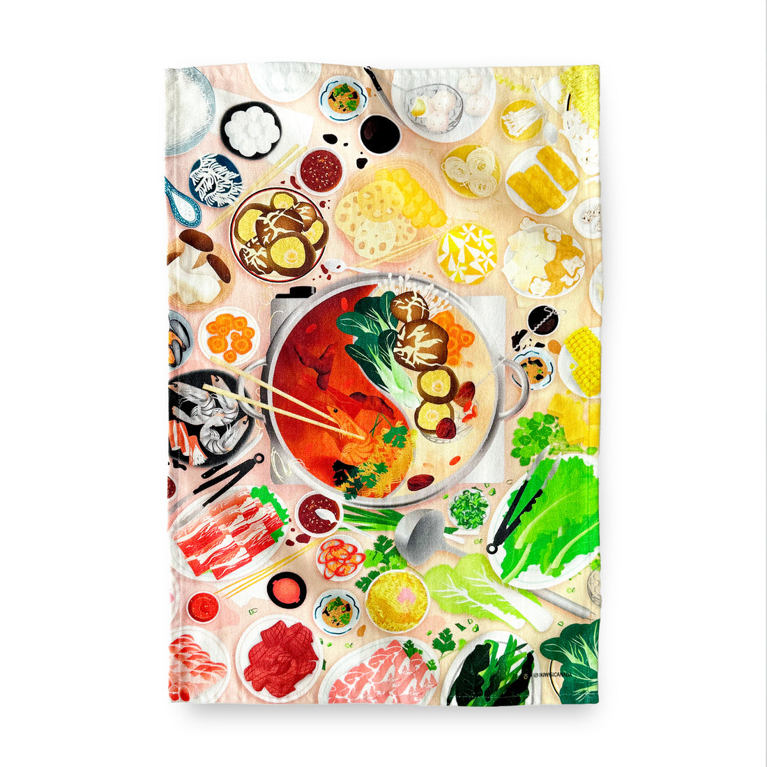 Tea towel with hot pot printed illustration by I&