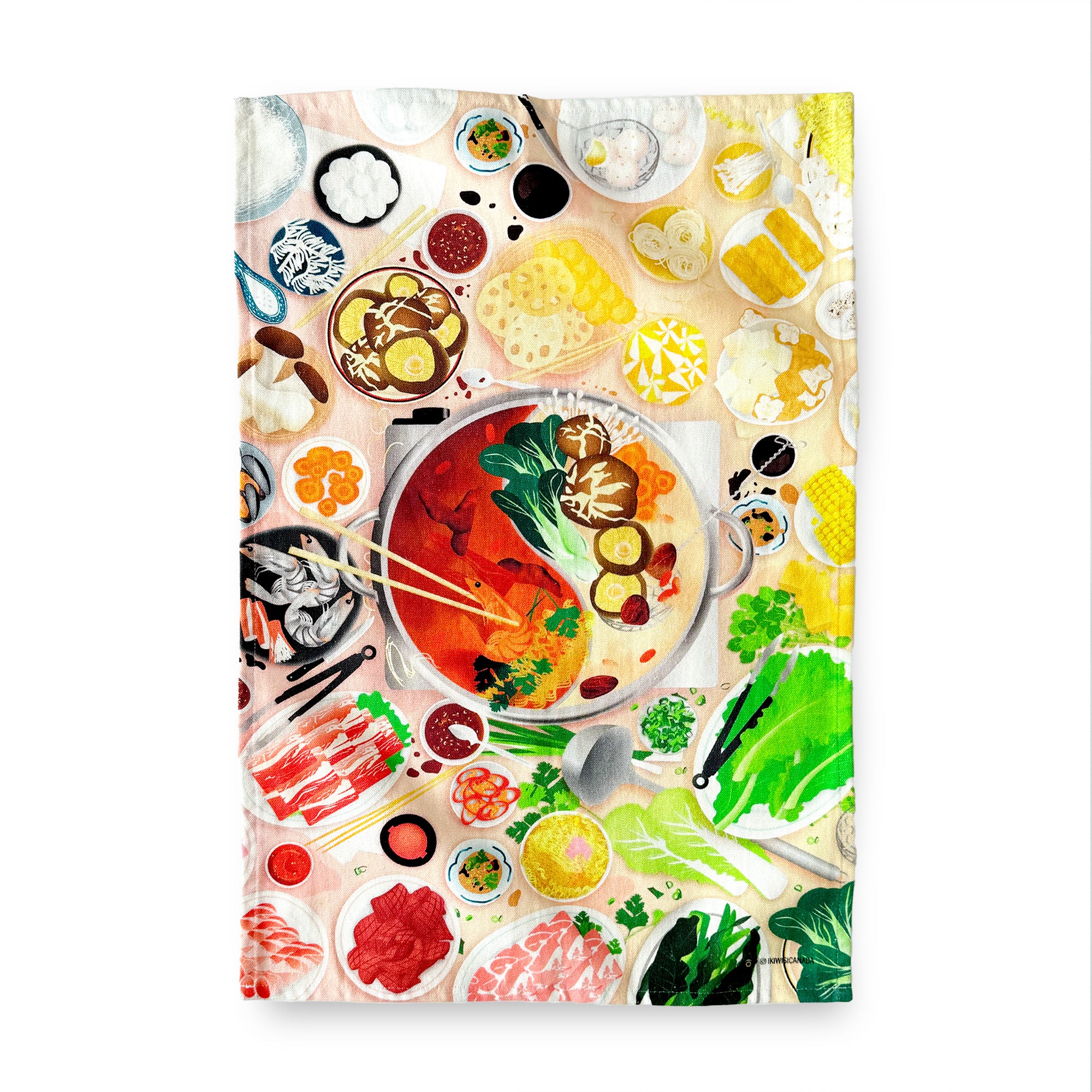 Tea towel with hot pot printed illustration by I&