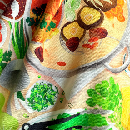 Tea towel with hot pot printed illustration by I&