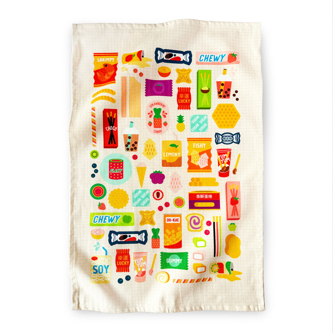 Limited edition sweets + snacks tea towel by I&