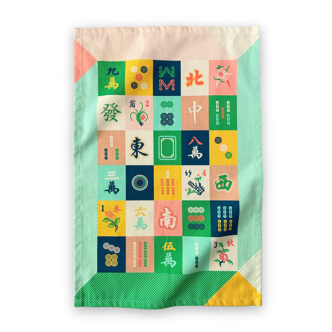 Mahjong pop art tea towel by I&