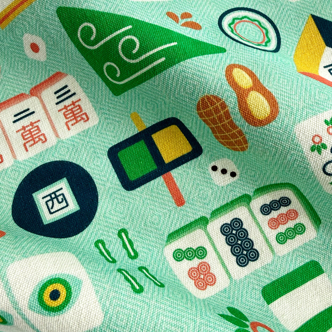 Mahjong geometric design tea towel by I&