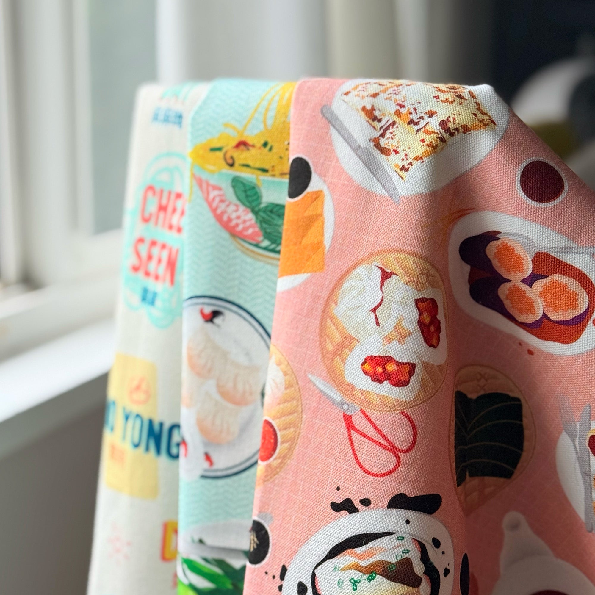 Tea towel with dim sum printed illustration by I&
