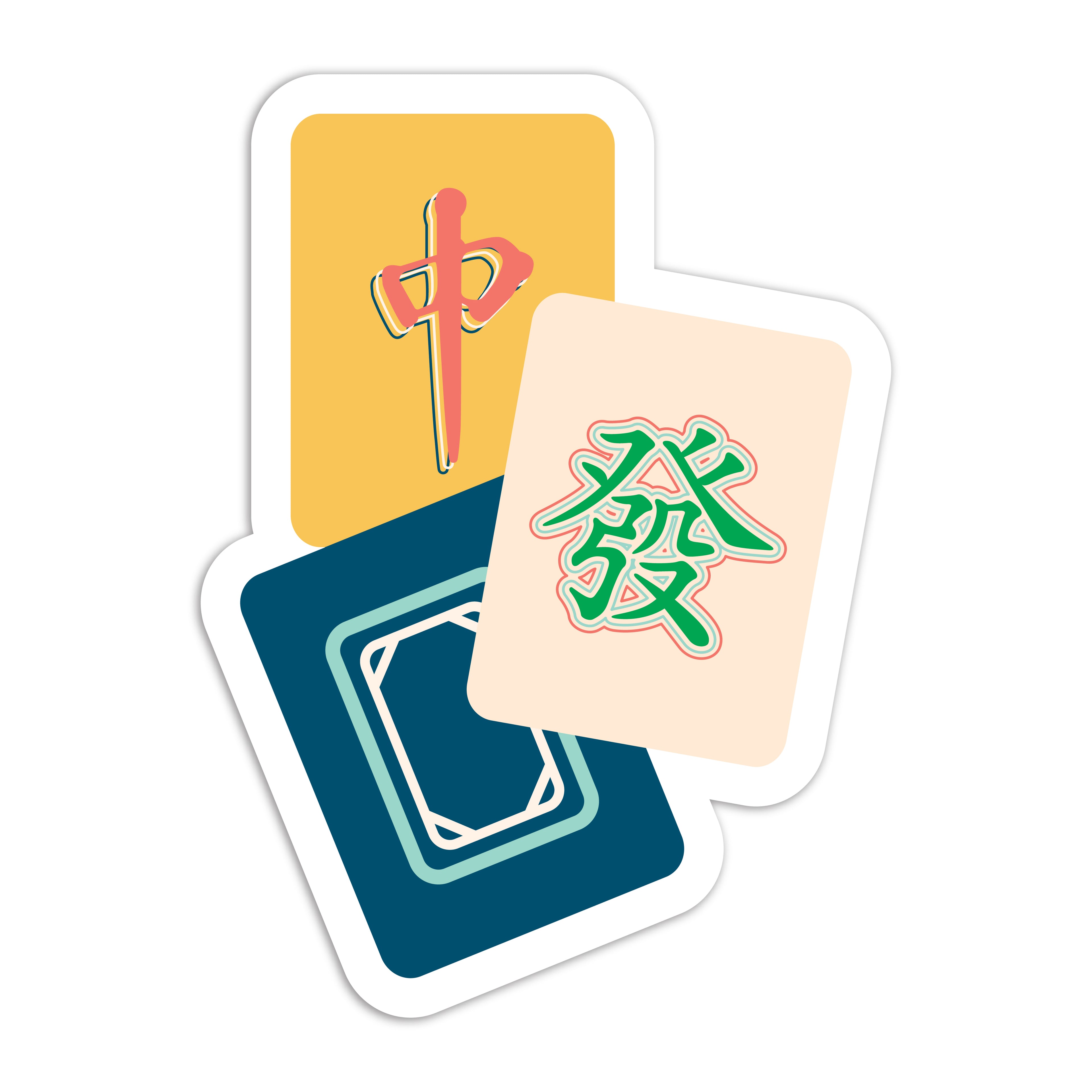 Mahjong dragon tiles vinyl sticker by I&
