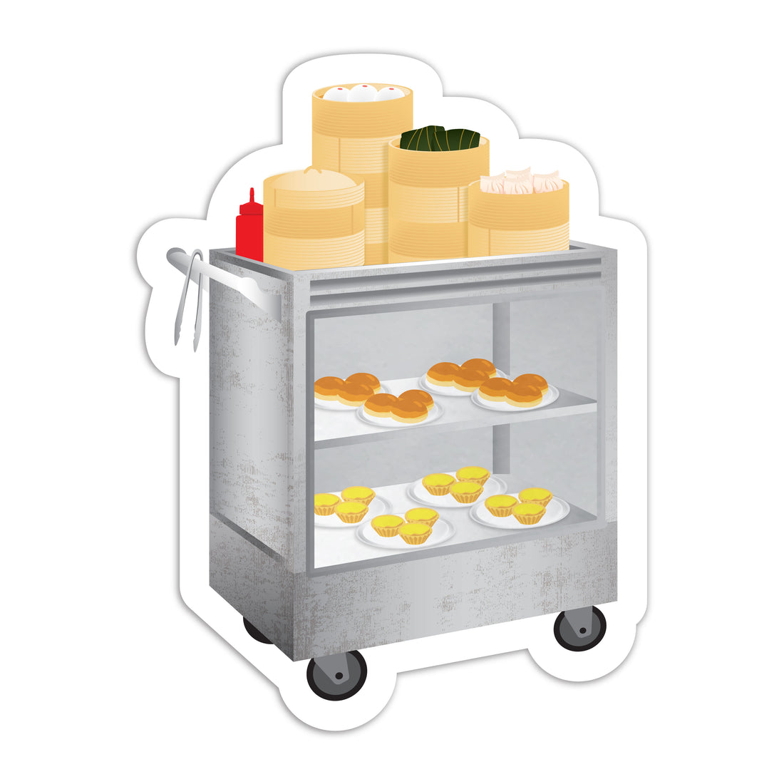 Dim sum cart vinyl sticker by I&