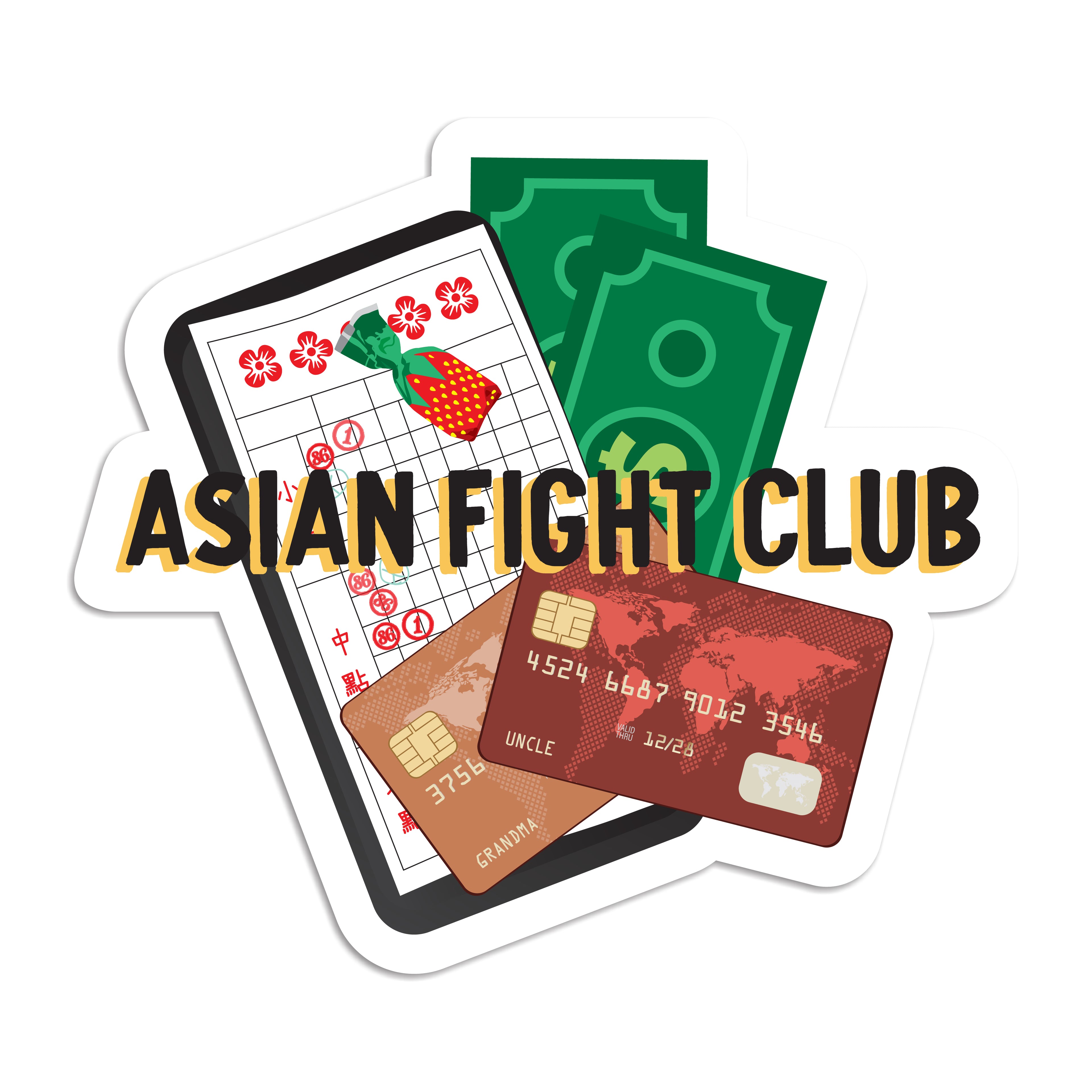 Asian fight club dim sum bill vinyl sticker by I&