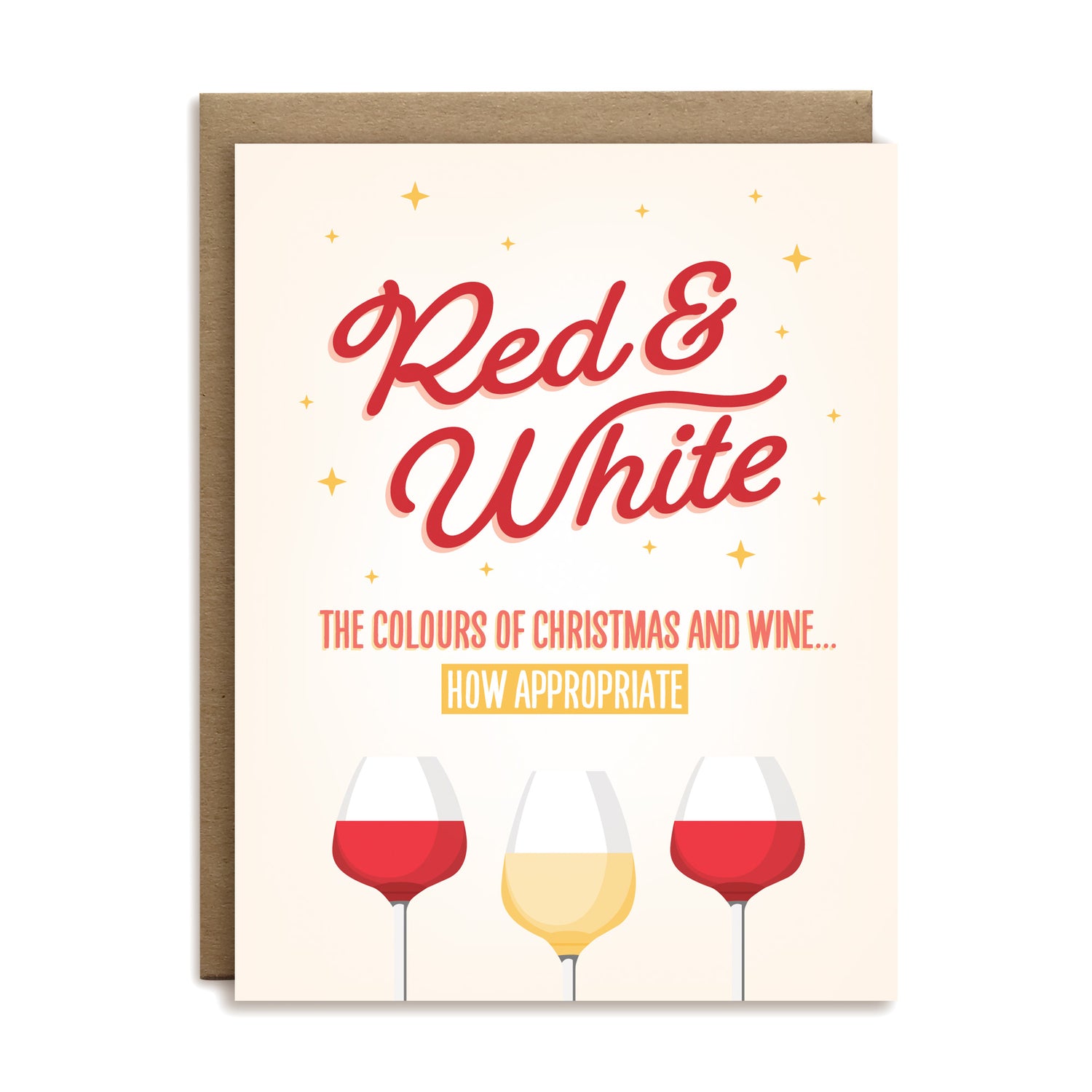 Red and white, the colours of christmas and wine, how appropriate holiday greeting card by I’ll Know It When I See It