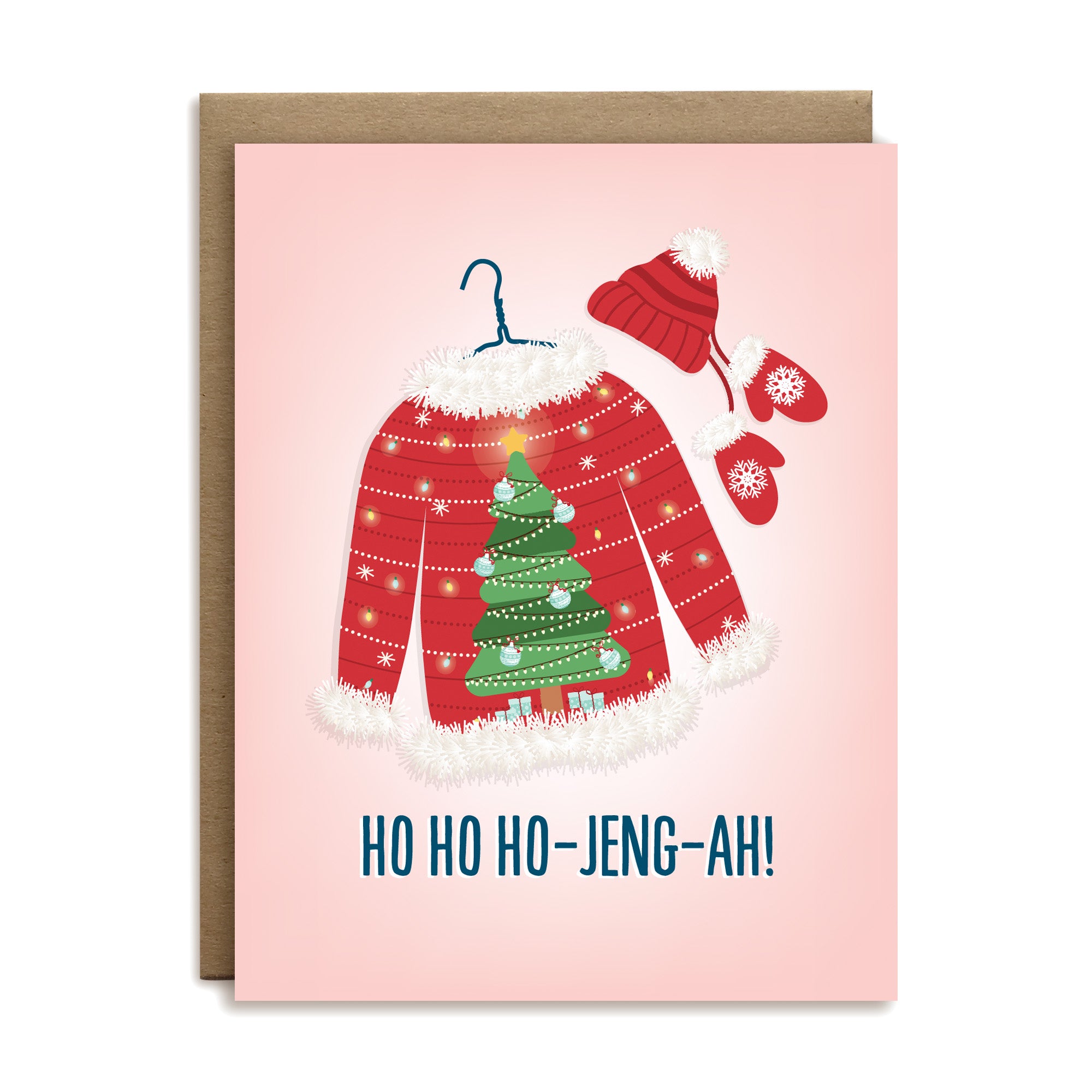 Ho ho ho-jeng-ah Cantonese ugly Christmas sweater holiday card by I’ll Know It When I See It