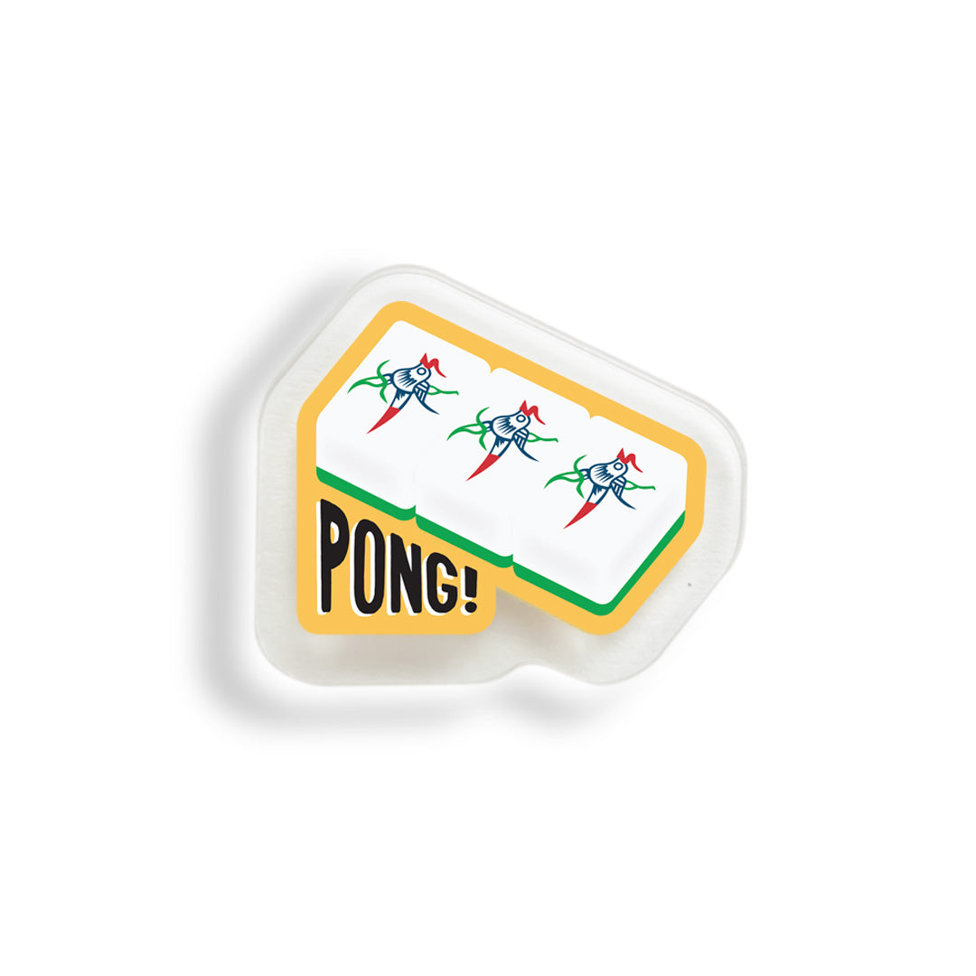 mah jong pong acrylic pin