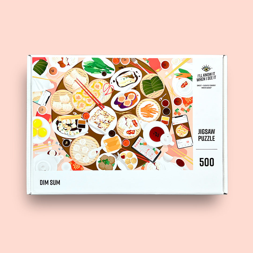 500 piece jigsaw puzzle with a dim sum illustration