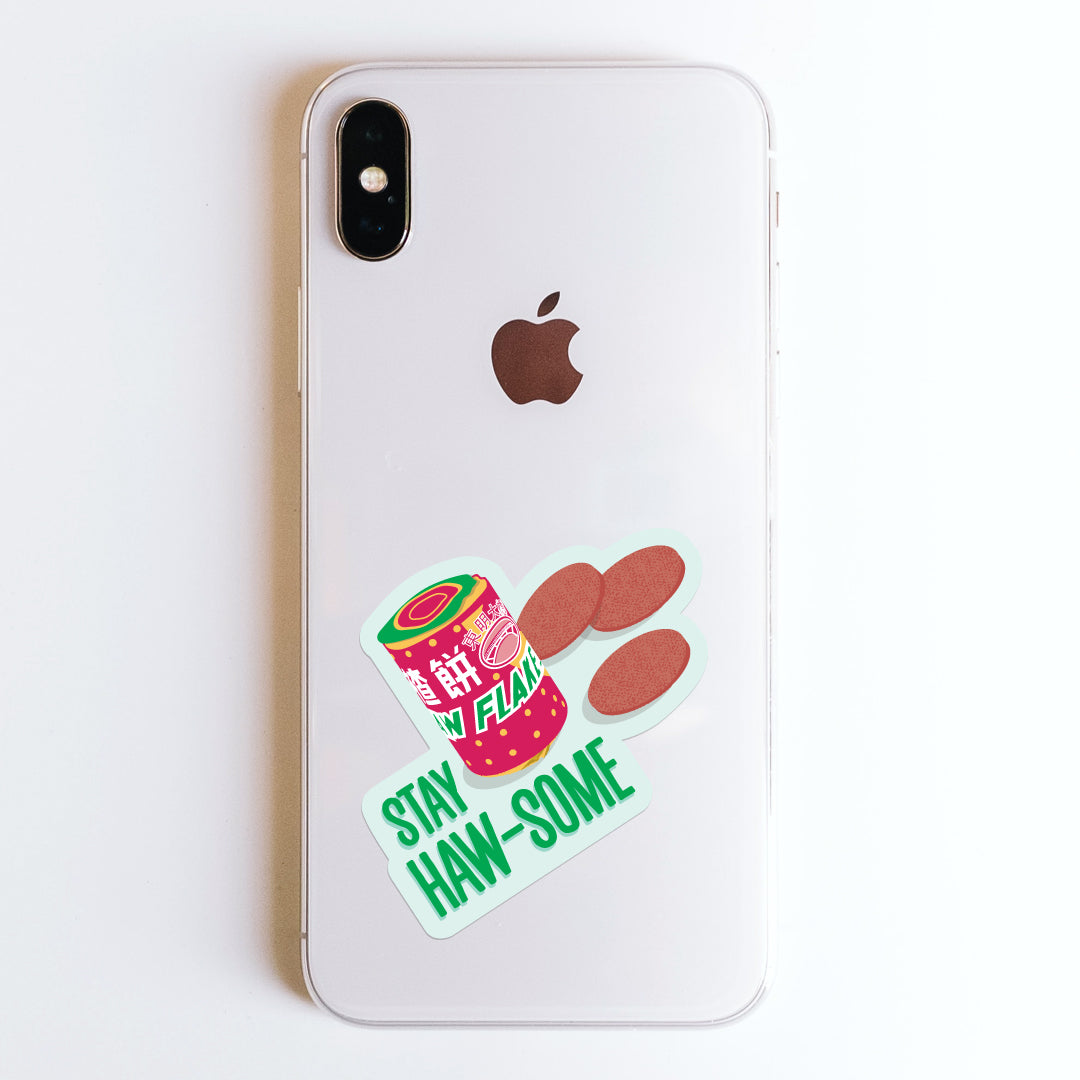Stay haw-some Haw flakes vinyl sticker on iphone