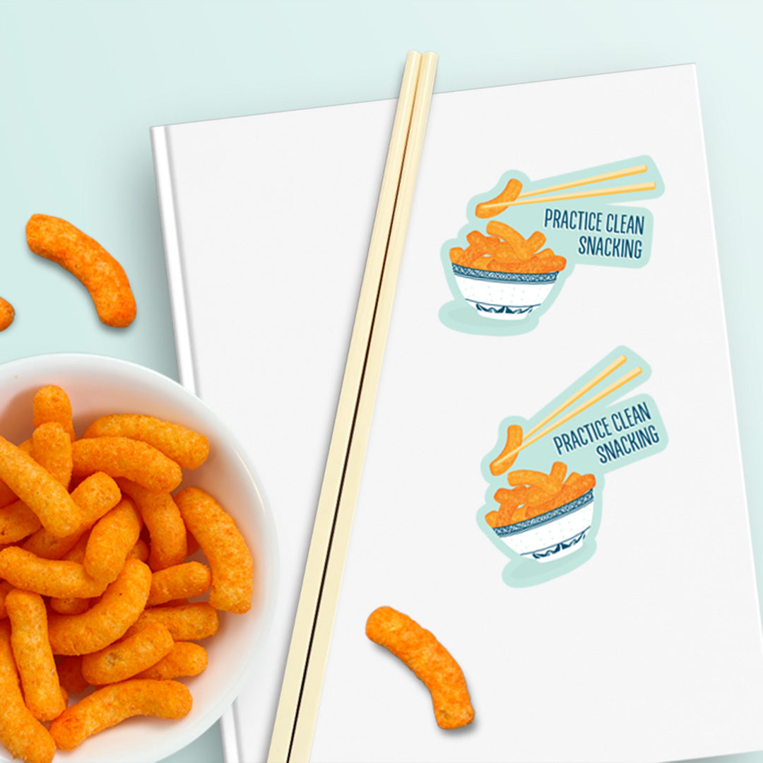 Cheetos and chopsticks vinyl sticker