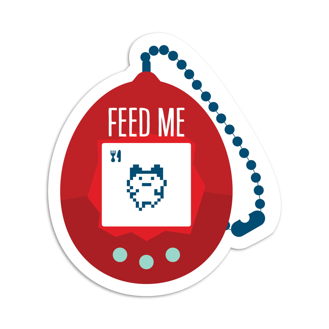 Feed me Tamagotchi vinyl sticker by I&